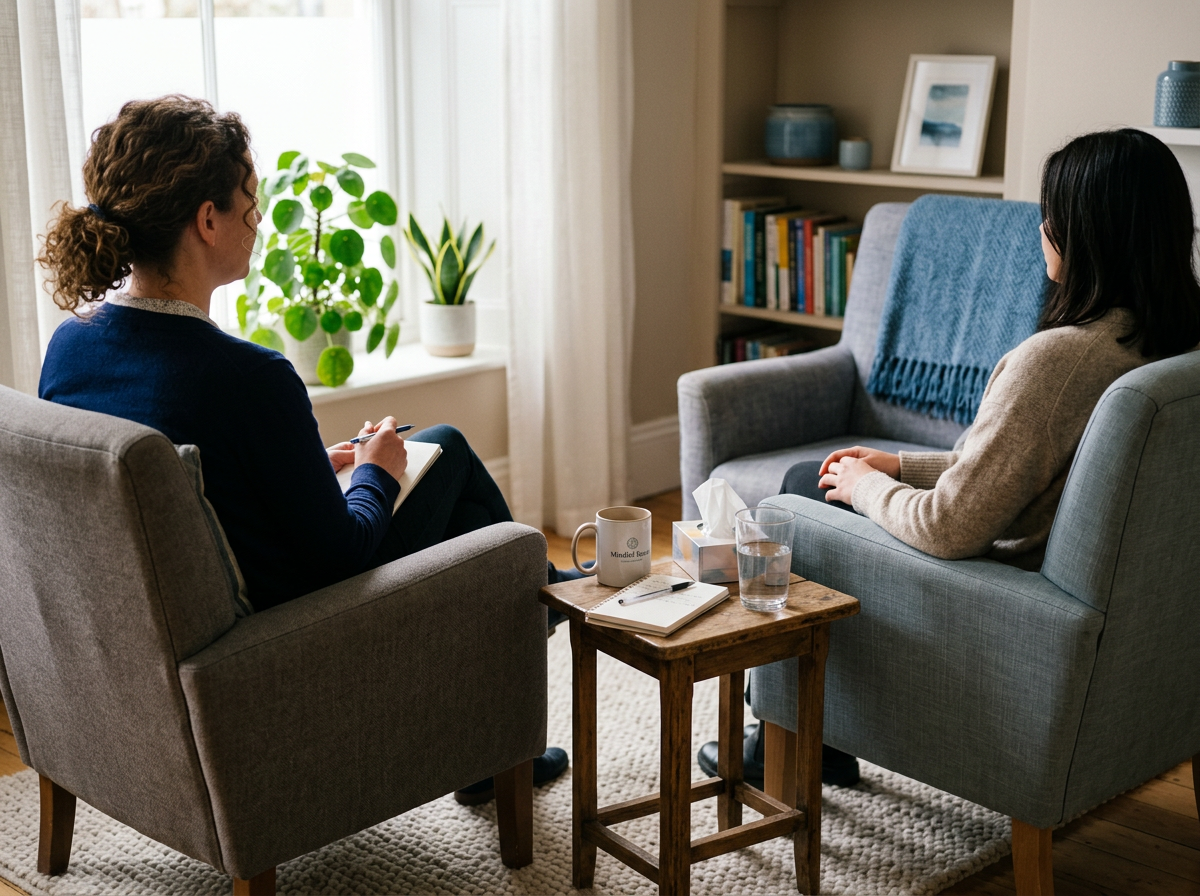 Private therapy office with two chairs